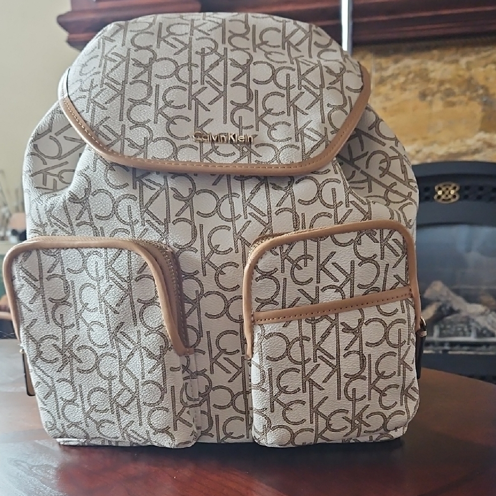 Calvin Klein Hudson Signature Monogram Multi Pocket Backpack